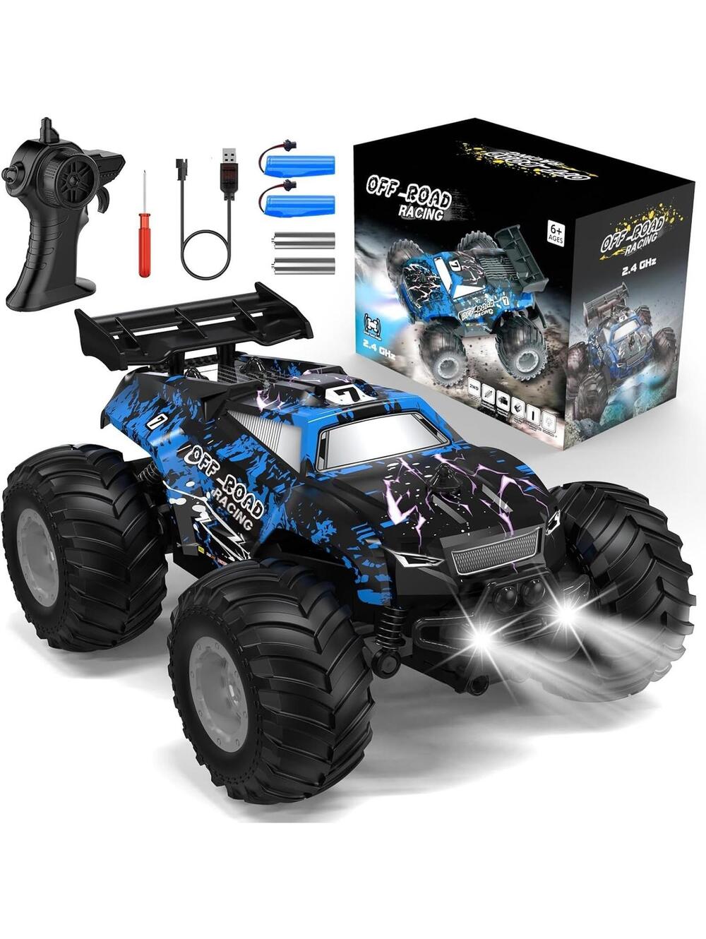 All-Terrain Remote Control Truck - Rechargeable RC Truck with LED - 1:20